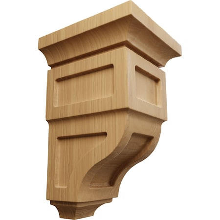 Ekena Millwork 3 1/2"W x 3 3/4"D x 6"H Mini Reyes Wood Corbel, Cherry CORW03X03X06RYCH